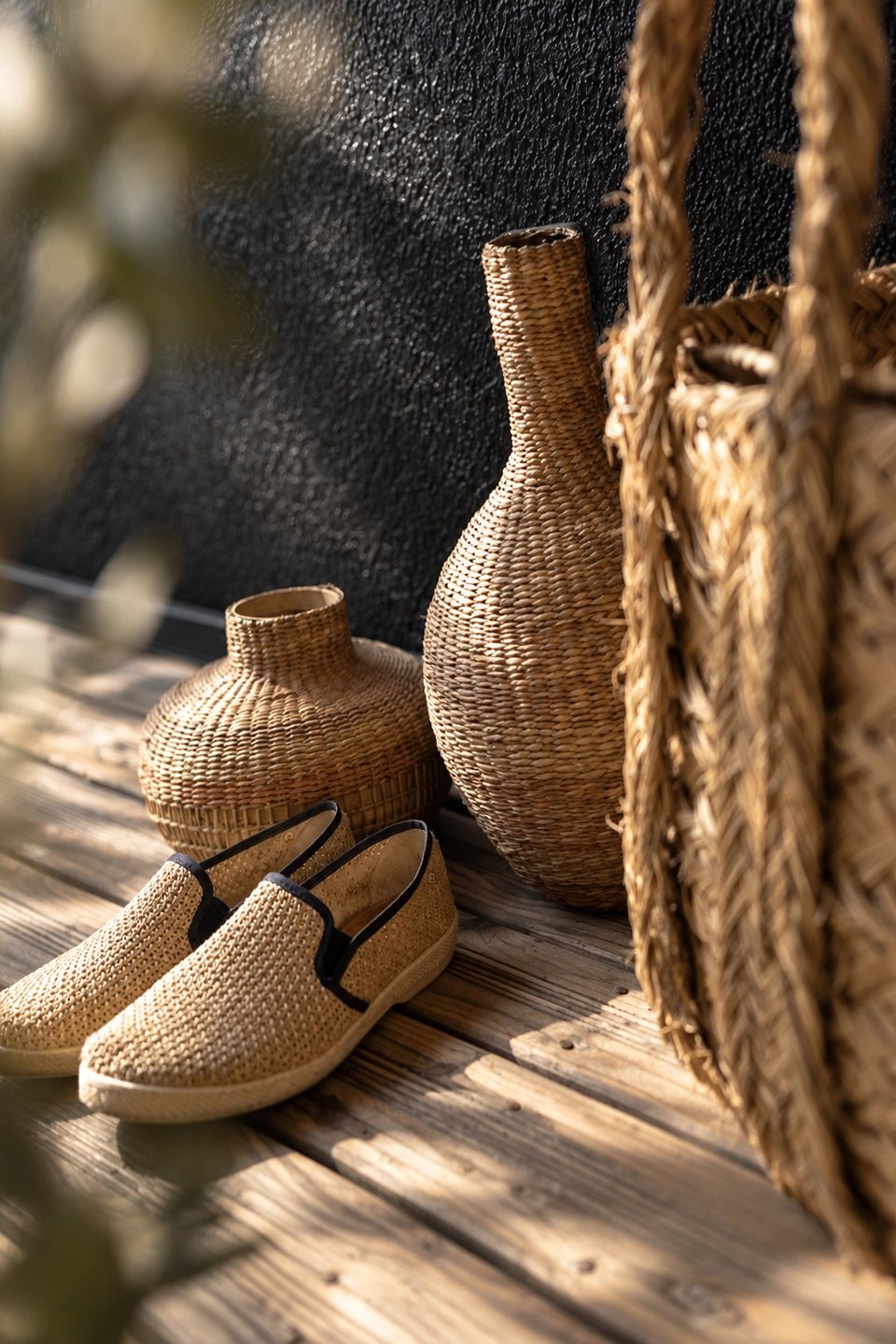 Paniers et chapeau de paille