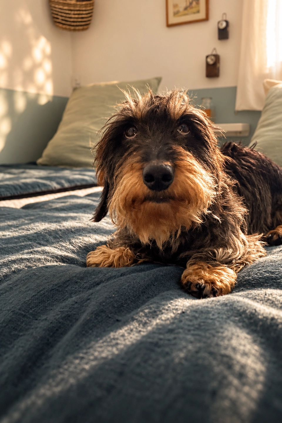 Chien sur le lit
