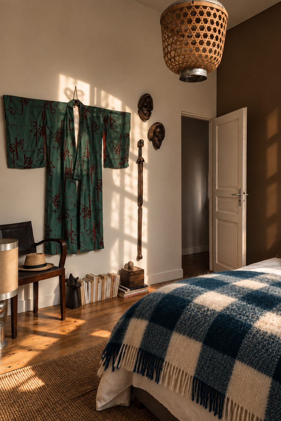 Kimono et lit dans la lumière